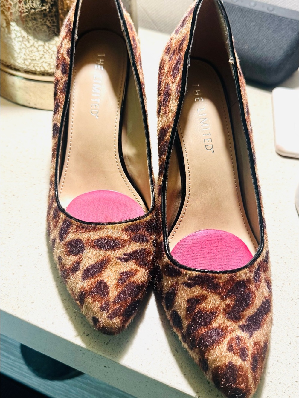 The Limited Leopard-Print Pointed Pumps in Brown